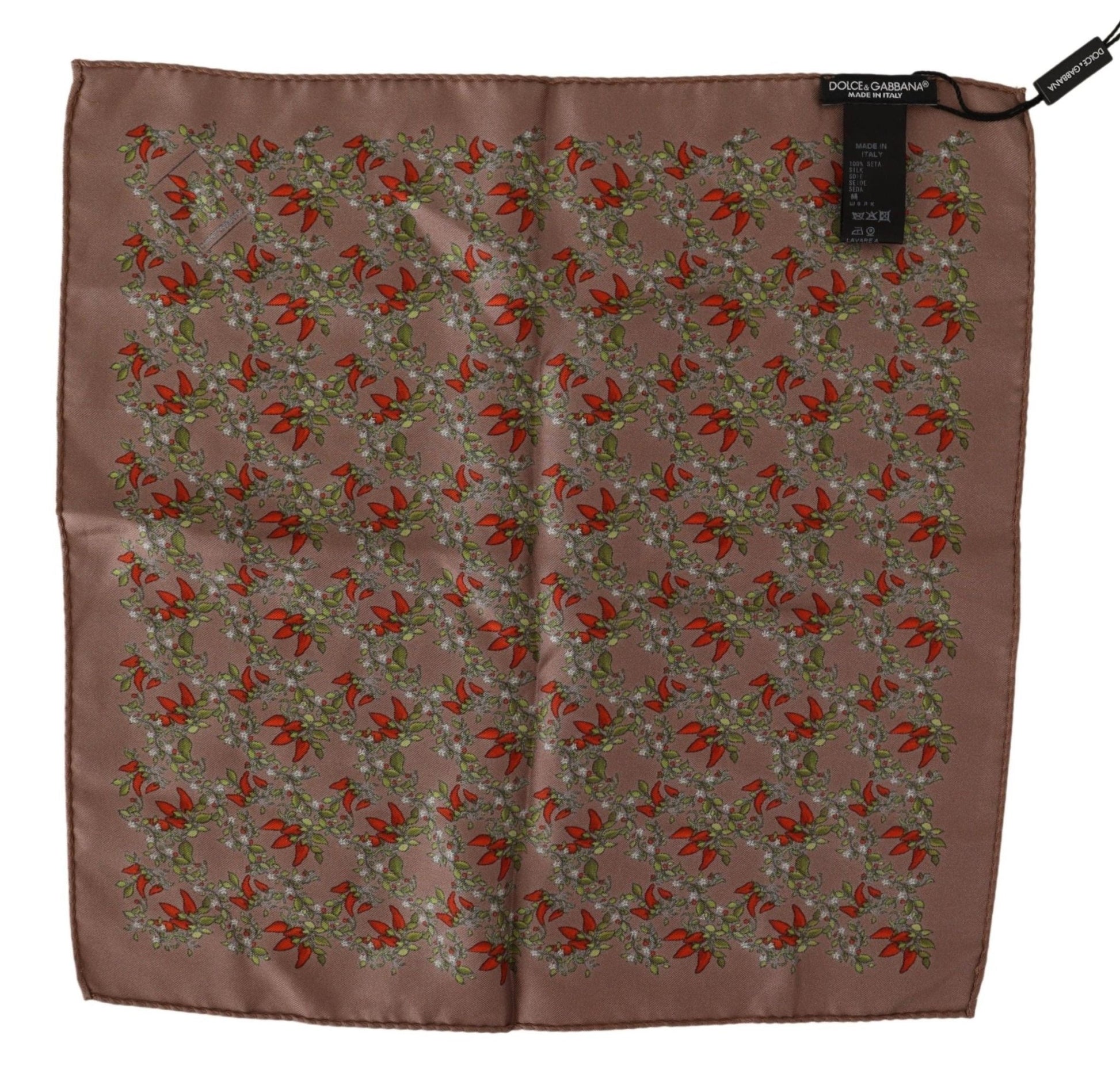 Dolce & Gabbana Brown Carrots Print Silk Handkerchief – par Dolce & Gabbana | Disponible sur Sandy Store ByNet