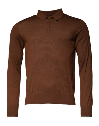 Dolce & Gabbana Brown Cashmere Buttoned Men Pullover Sweater - Sandy Store ByNet