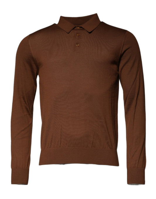 Dolce & Gabbana Brown Cashmere Buttoned Men Pullover Sweater - Sandy Store ByNet