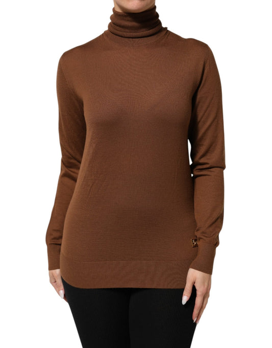 Dolce & Gabbana Brown Cashmere Turtle Neck Pullover Sweater – IT36|XXS par Dolce & Gabbana | Disponible sur Sandy Store ByNet