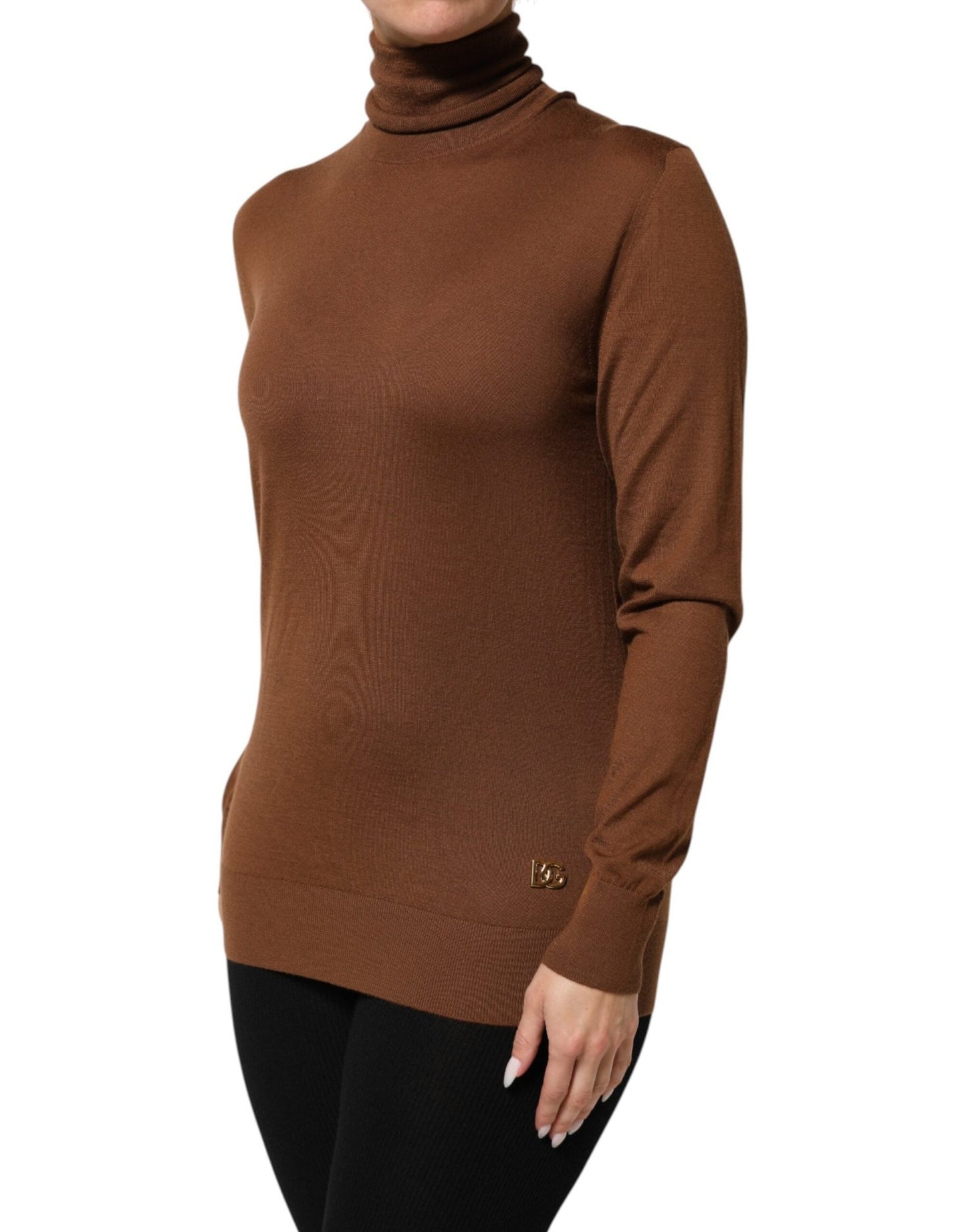 Dolce & Gabbana Brown Cashmere Turtle Neck Pullover Sweater – IT36|XXS par Dolce & Gabbana | Disponible sur Sandy Store ByNet