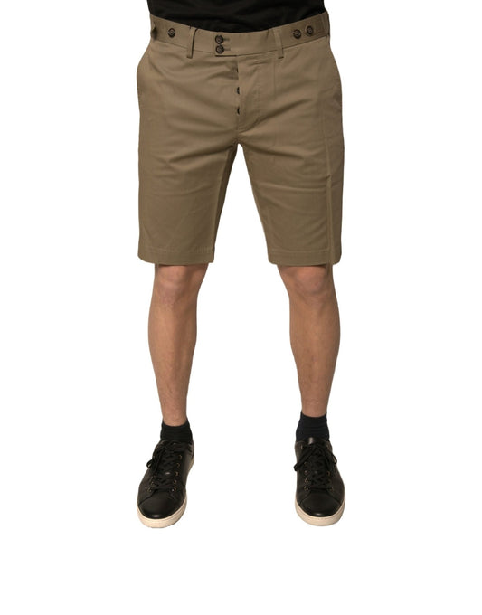 Dolce & Gabbana Brown Chino Cotton Stretch Casual Shorts - Sandy Store ByNet