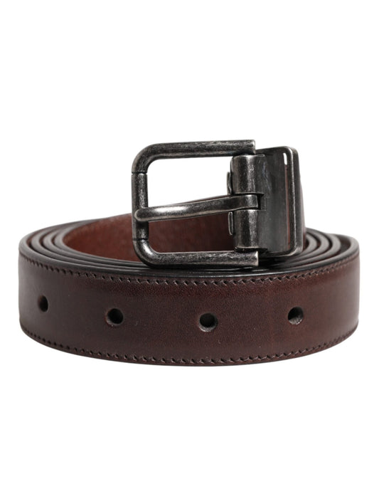 Dolce & Gabbana Brown Classic Calf Leather Metal Buckle Belt – 105 cm / 42 Inches par Dolce & Gabbana | Disponible sur Sandy Store ByNet