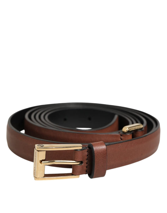 Dolce & Gabbana Brown Classic Gold Metal Logo Buckle Men Belt – 90 cm / 36 Inches par Dolce & Gabbana | Disponible sur Sandy Store ByNet