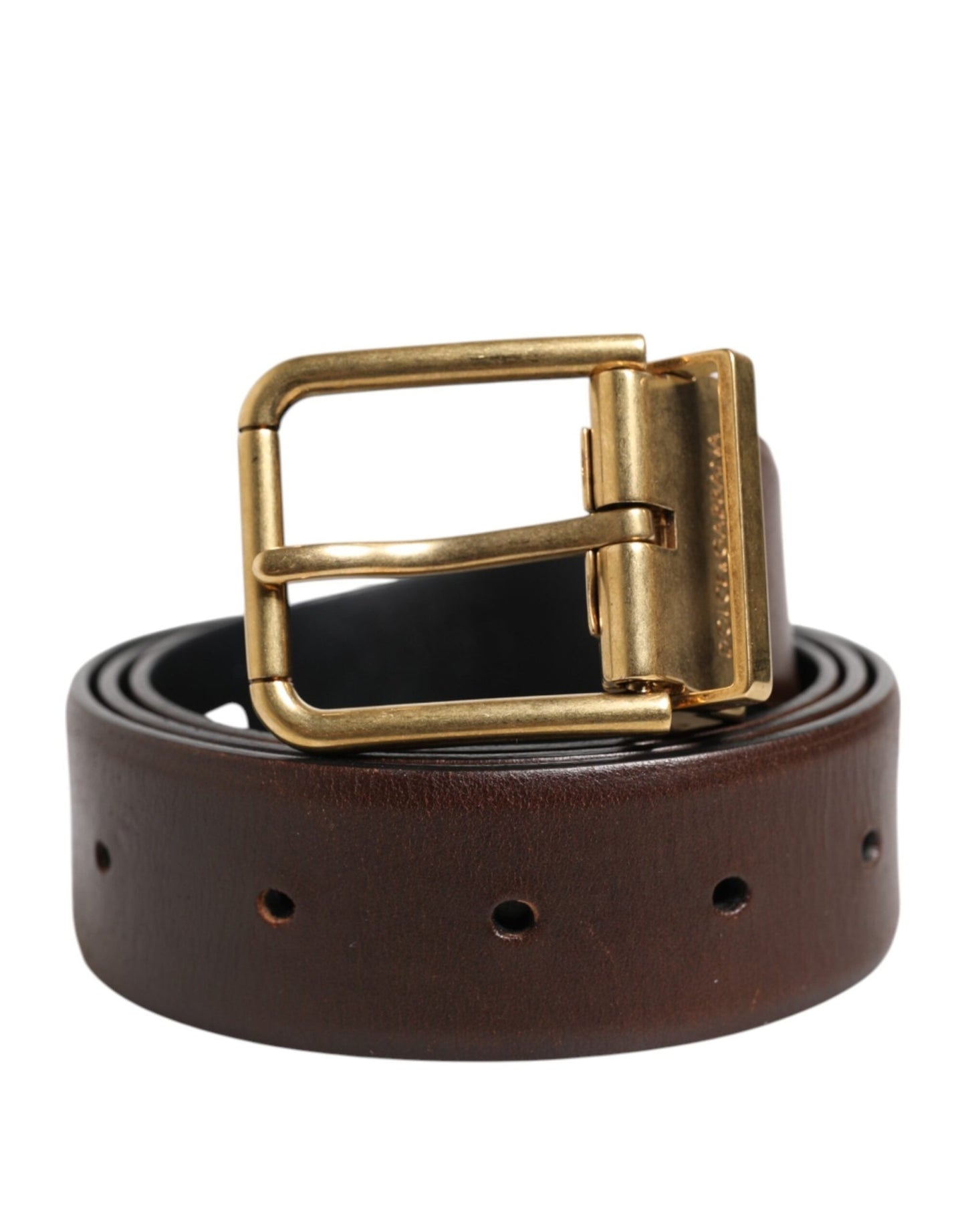 Dolce & Gabbana Brown Classic Gold Metal Logo Buckle Men Belt – 90 cm / 36 Inches par Dolce & Gabbana | Disponible sur Sandy Store ByNet