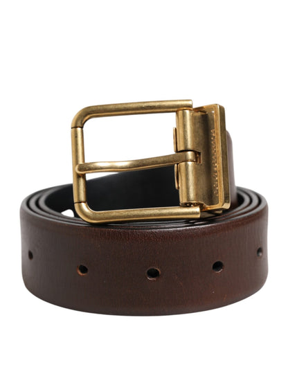 Dolce & Gabbana Brown Classic Gold Metal Logo Buckle Men Belt – 90 cm / 36 Inches par Dolce & Gabbana | Disponible sur Sandy Store ByNet