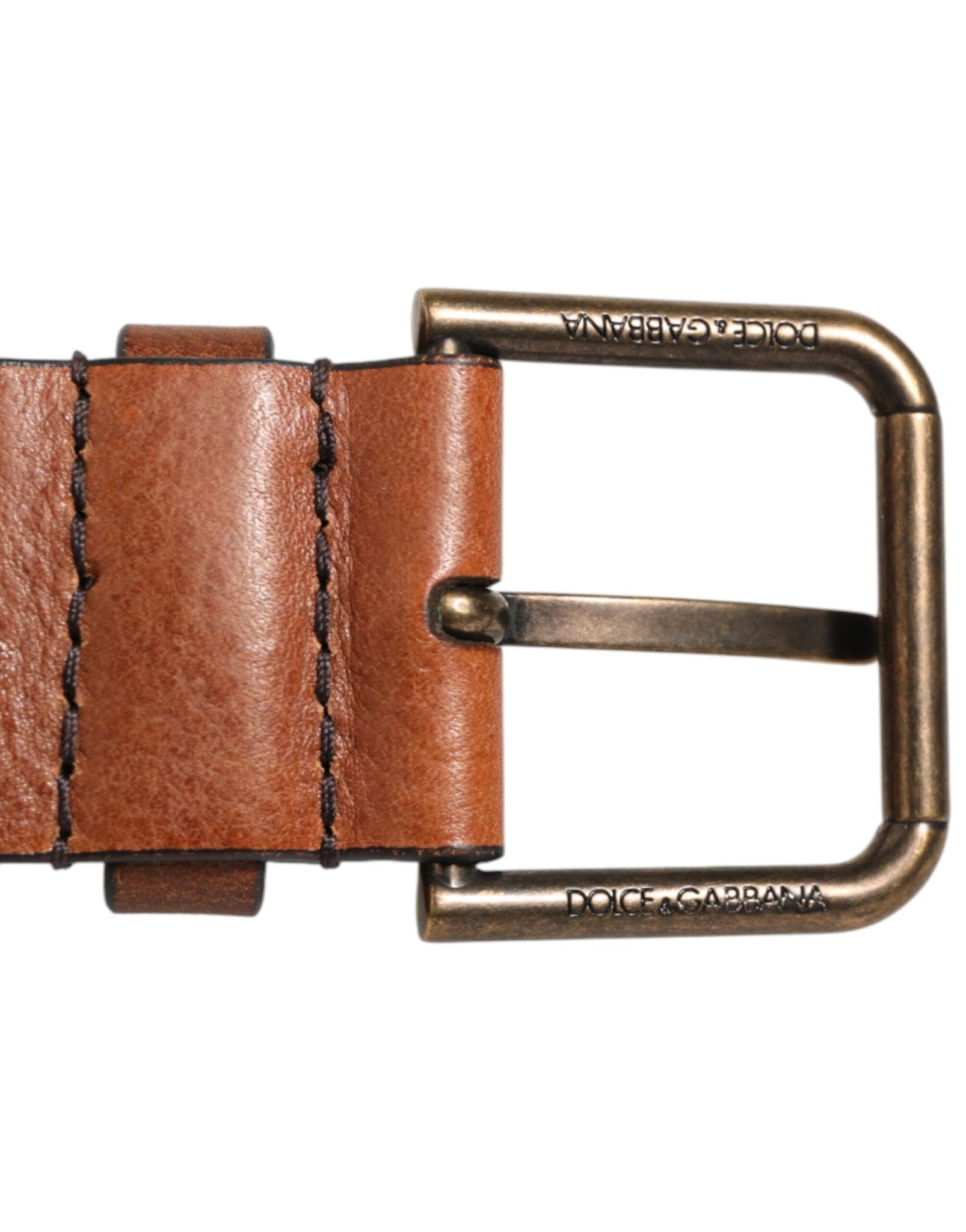 Dolce & Gabbana Brown Classic Gold Metal Logo Buckle Men Belt – 90 cm / 36 Inches par Dolce & Gabbana | Disponible sur Sandy Store ByNet