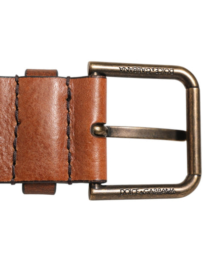Dolce & Gabbana Brown Classic Gold Metal Logo Buckle Men Belt – 90 cm / 36 Inches par Dolce & Gabbana | Disponible sur Sandy Store ByNet