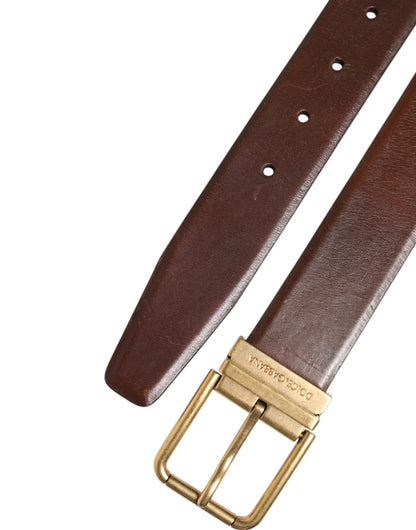 Dolce & Gabbana Brown Classic Gold Metal Logo Buckle Men Belt – 90 cm / 36 Inches par Dolce & Gabbana | Disponible sur Sandy Store ByNet
