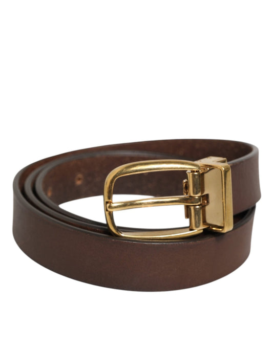 Dolce & Gabbana Brown Classic Gold Metal Logo Buckle Men Belt – 95 cm / 38 Inches par Dolce & Gabbana | Disponible sur Sandy Store ByNet