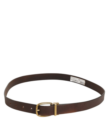 Dolce & Gabbana Brown Classic Gold Metal Logo Buckle Men Belt – 95 cm / 38 Inches par Dolce & Gabbana | Disponible sur Sandy Store ByNet