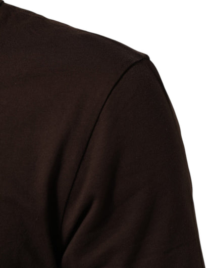 Dolce & Gabbana Brown Coin Laurel Print Men Crew Neck T-shirt – IT44 | XS par Dolce & Gabbana | Disponible sur Sandy Store ByNet