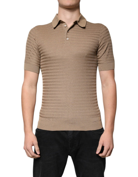 Dolce & Gabbana Brown Collared Short Sleeves Polo T-shirt – IT44 | XS par Dolce & Gabbana | Disponible sur Sandy Store ByNet