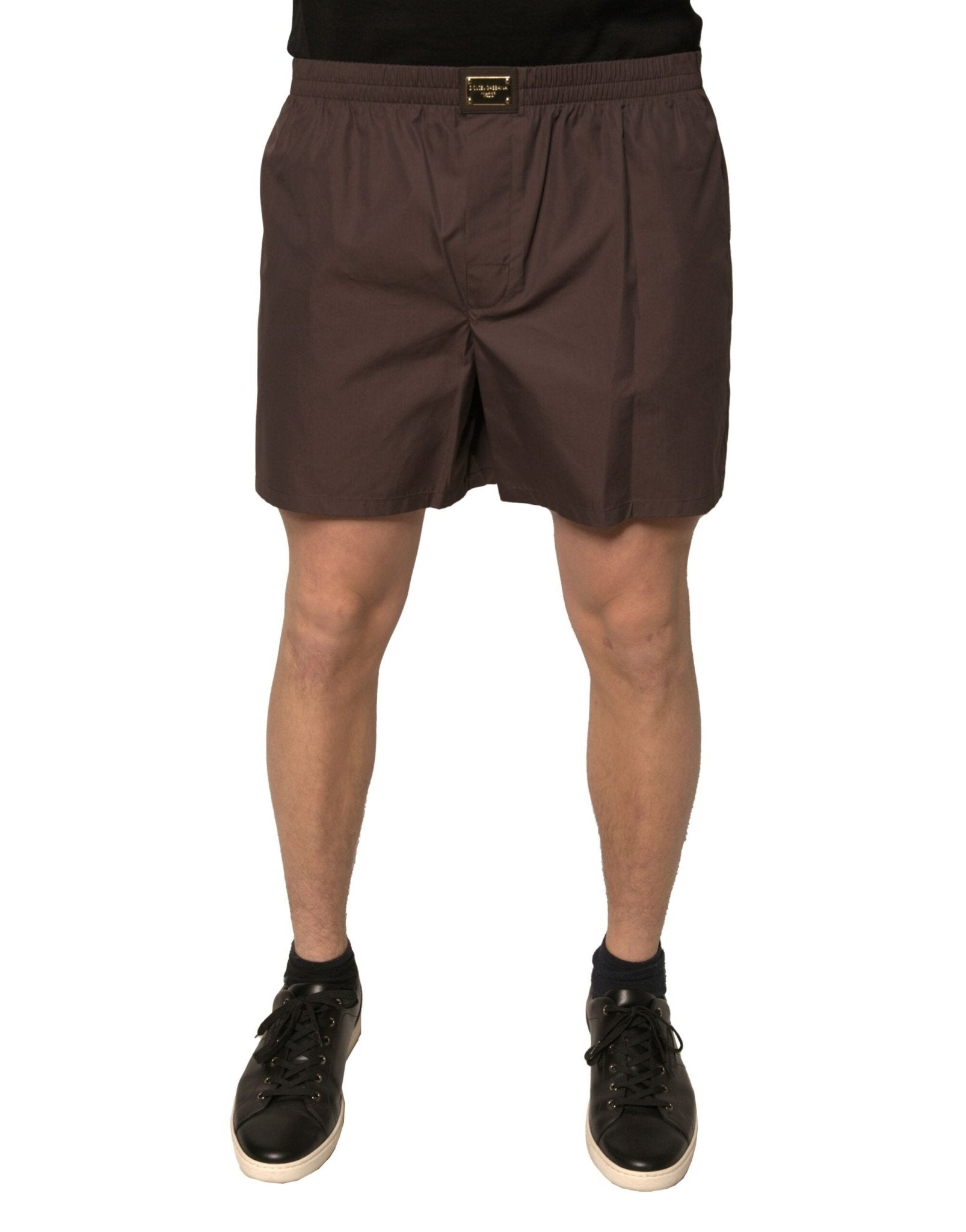 Dolce & Gabbana Brown Cotton Blend Men Mid Waist Shorts – IT5 | M par Dolce & Gabbana | Disponible sur Sandy Store ByNet