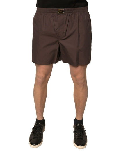 Dolce & Gabbana Brown Cotton Blend Men Mid Waist Shorts – IT5 | M par Dolce & Gabbana | Disponible sur Sandy Store ByNet