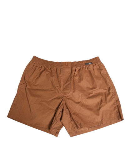 Dolce & Gabbana Brown Cotton Boxer Waistband Short Swimwear – IT4 | S par Dolce & Gabbana | Disponible sur Sandy Store ByNet
