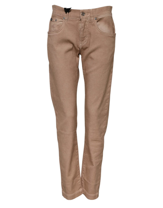 Dolce & Gabbana Brown Cotton Boyfriend Denim Trousers Jeans – IT38 | XS par Dolce & Gabbana | Disponible sur Sandy Store ByNet
