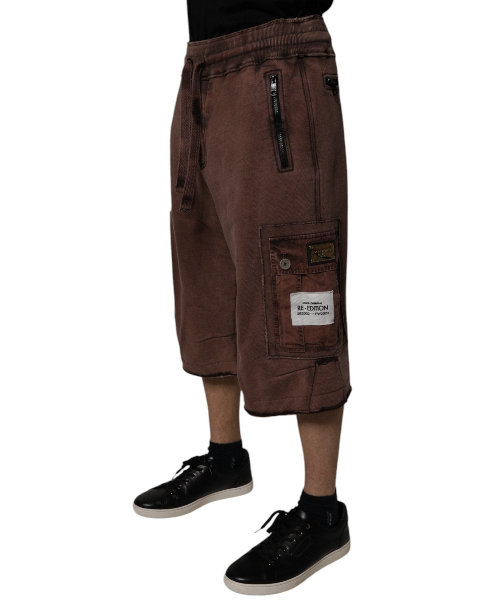 Dolce & Gabbana Brown Cotton Cargo Bermuda Sweatshorts Shorts - Sandy Store ByNet