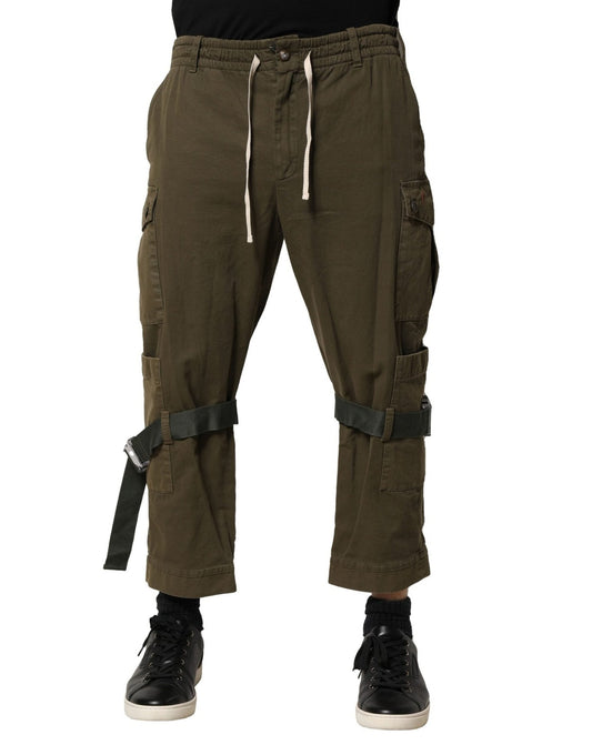 Dolce & Gabbana Brown Cotton Cargo Drawstring Pants – IT48 | M par Dolce & Gabbana | Disponible sur Sandy Store ByNet