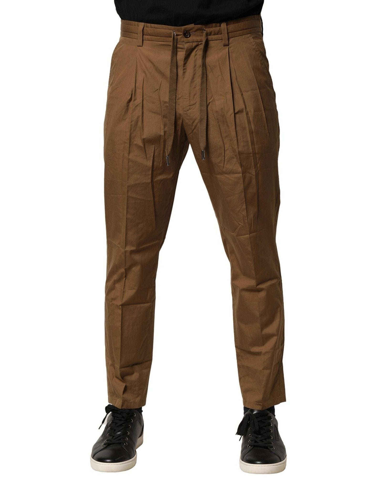 Dolce & Gabbana Brown Cotton Chino Mid Waist Men Pants – IT48 | M par Dolce & Gabbana | Disponible sur Sandy Store ByNet