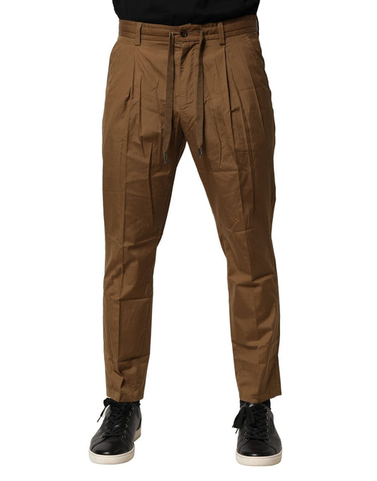 Dolce & Gabbana Brown Cotton Chino Mid Waist Men Pants – IT48 | M par Dolce & Gabbana | Disponible sur Sandy Store ByNet