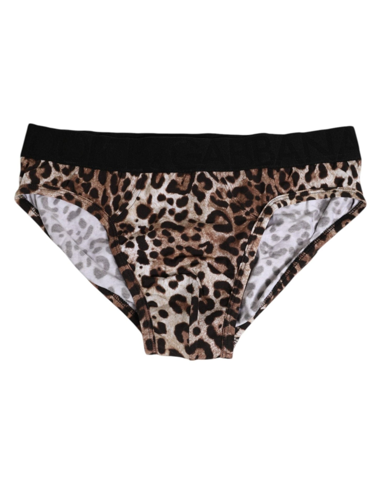 Dolce & Gabbana Brown Cotton Leopard Logo Midi Brief Underwear – IT4 | L par Dolce & Gabbana | Disponible sur Sandy Store ByNet