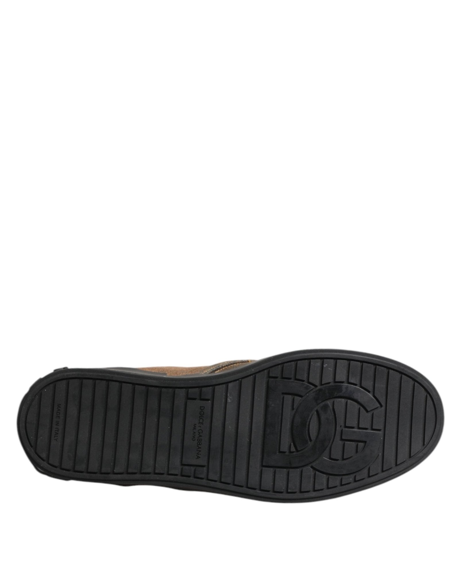 Dolce & Gabbana Brown Cotton Low Top Slip On Sneakers Shoes – EU44/US11 par Dolce & Gabbana | Disponible sur Sandy Store ByNet