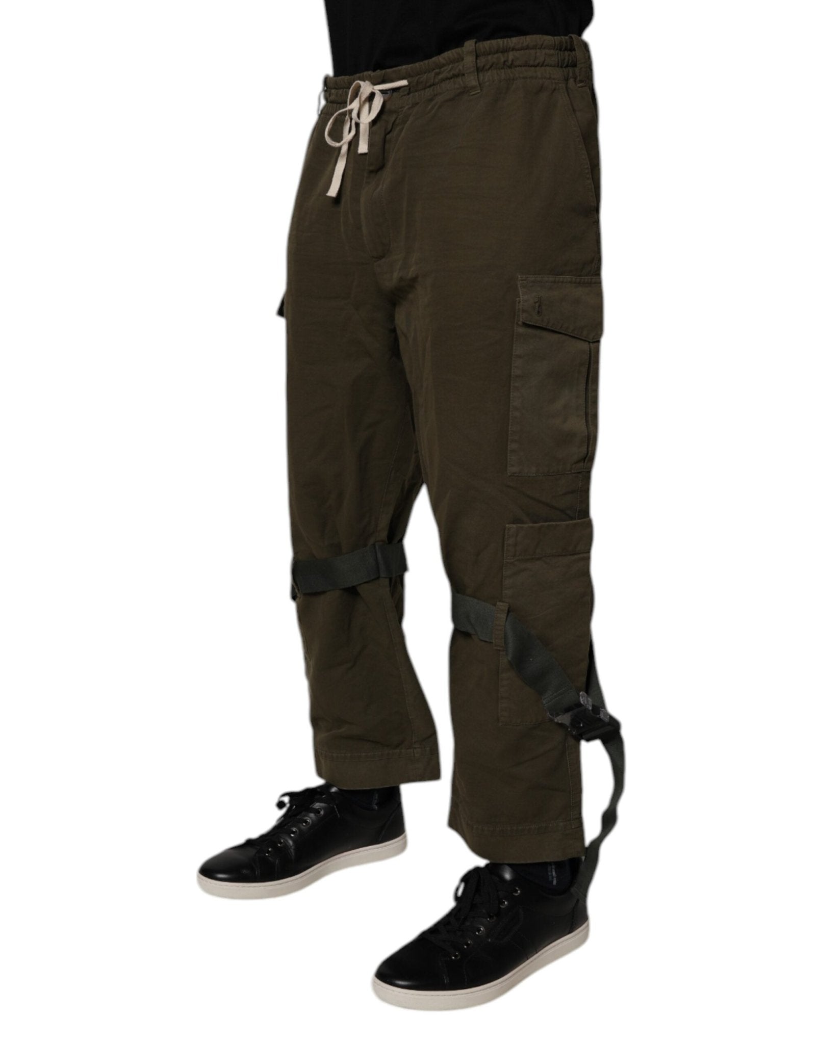 Dolce & Gabbana Brown Cotton Stretch Cargo Pants - Sandy Store ByNet