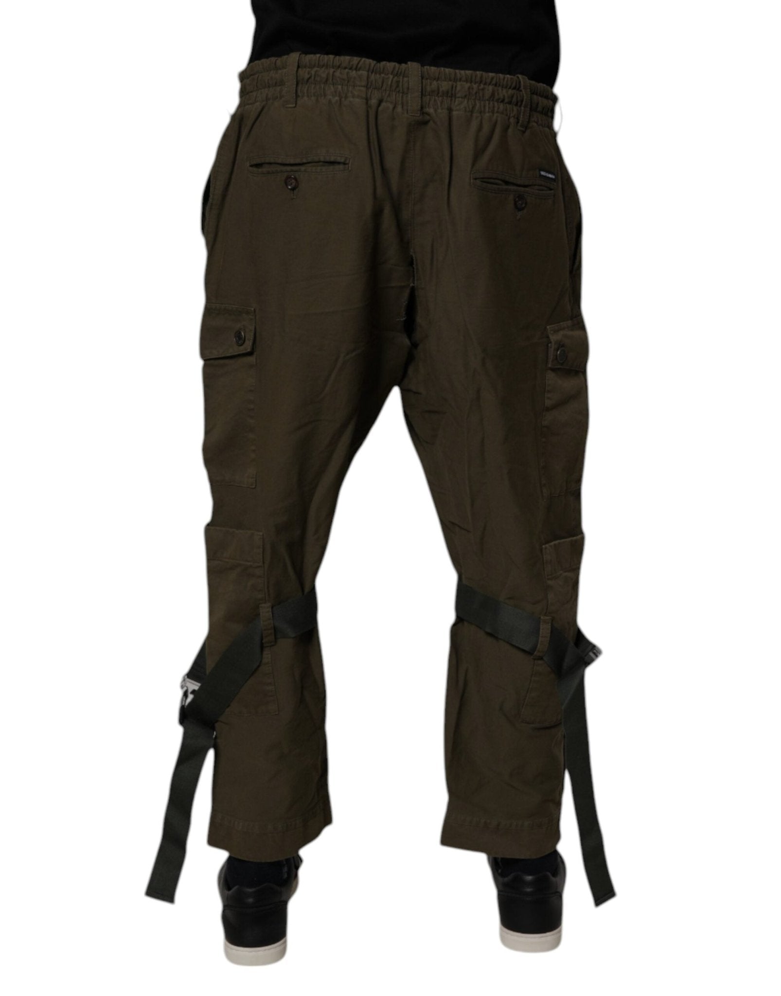 Dolce & Gabbana Brown Cotton Stretch Cargo Pants - Sandy Store ByNet