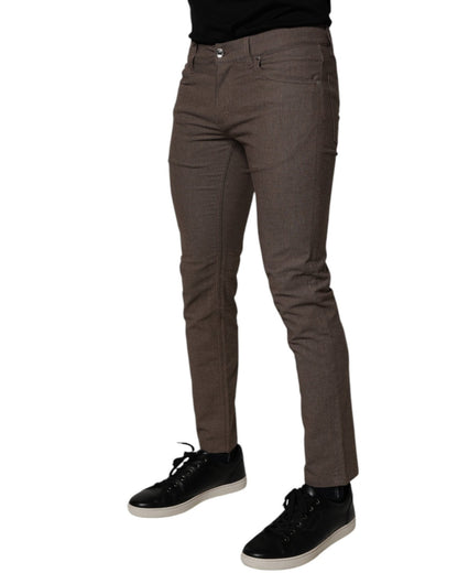 Dolce & Gabbana Brown Cotton Stretch Chino Pants - Sandy Store ByNet