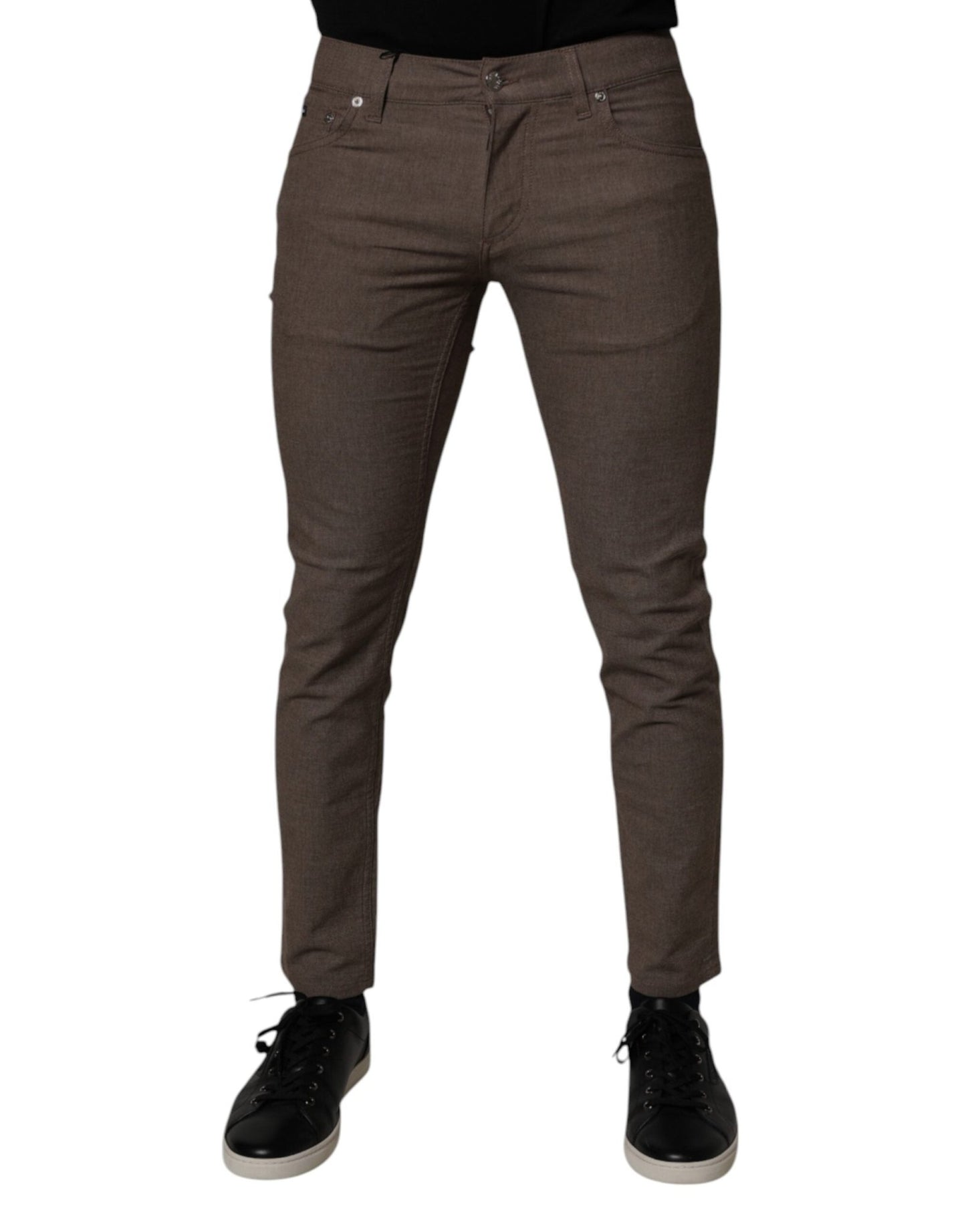 Dolce & Gabbana Brown Cotton Stretch Chino Pants - Sandy Store ByNet