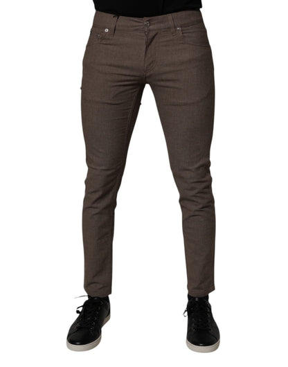 Dolce & Gabbana Brown Cotton Stretch Chino Pants - Sandy Store ByNet