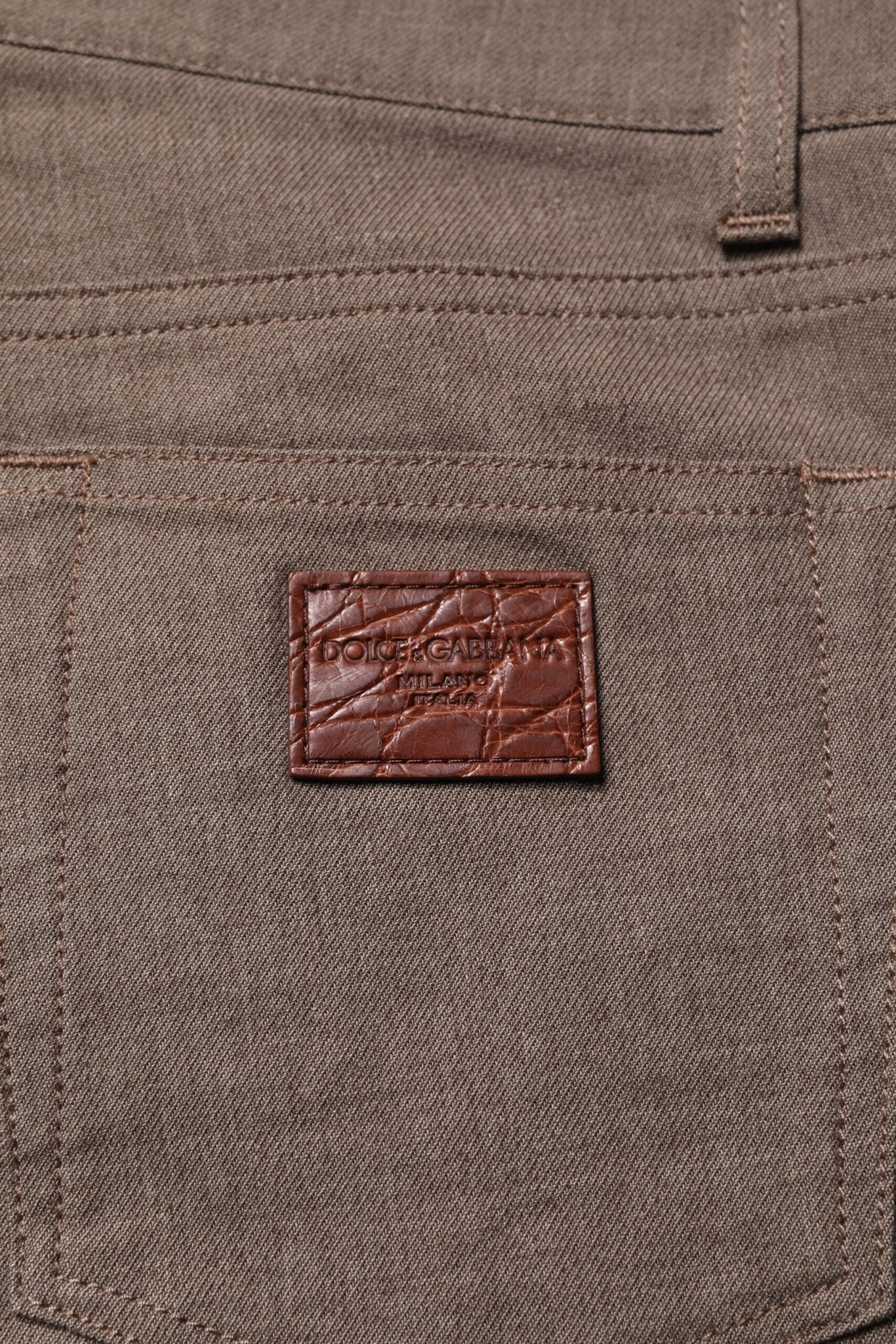 Dolce & Gabbana Brown Cotton Stretch Chino Pants - Sandy Store ByNet