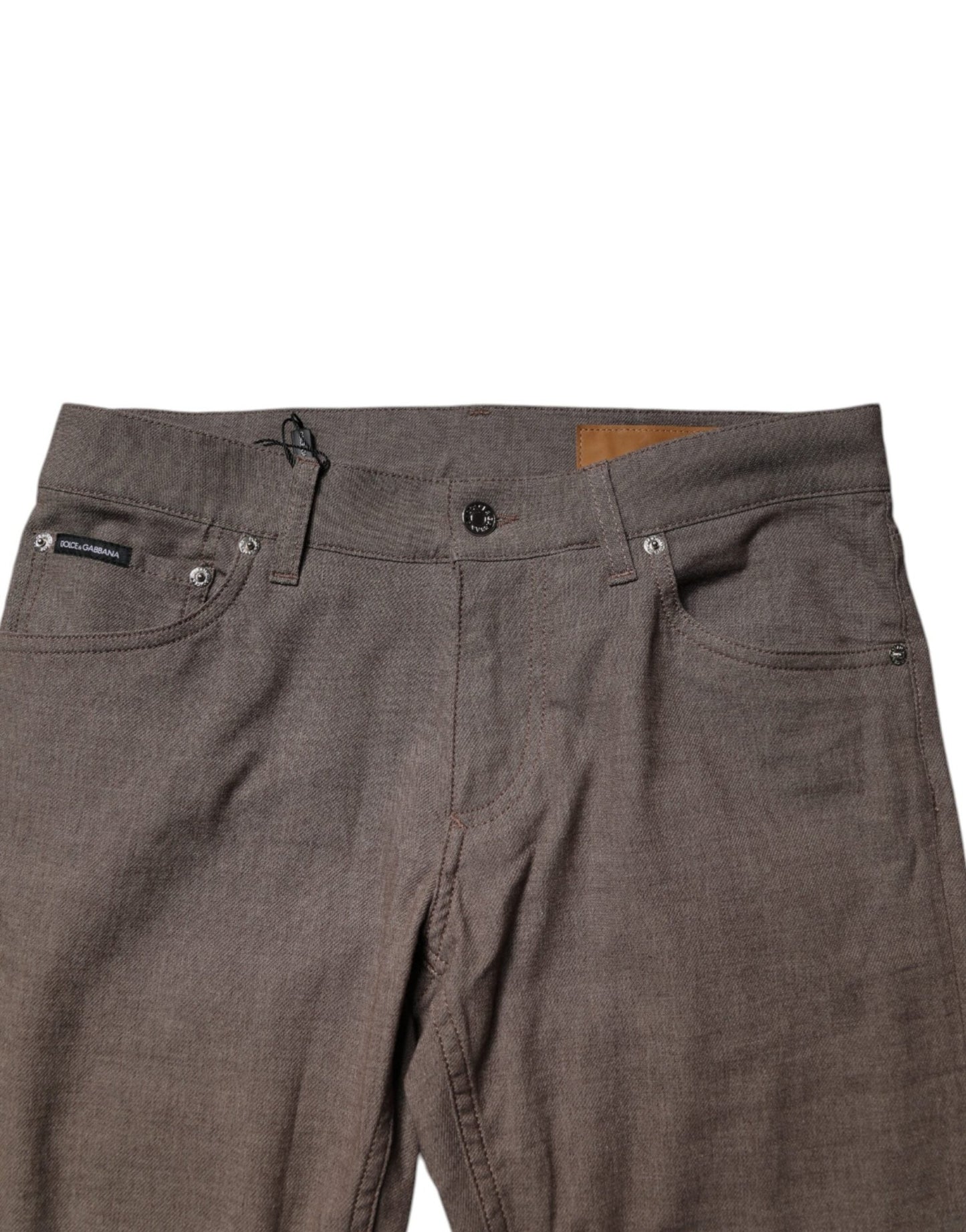 Dolce & Gabbana Brown Cotton Stretch Chino Pants - Sandy Store ByNet