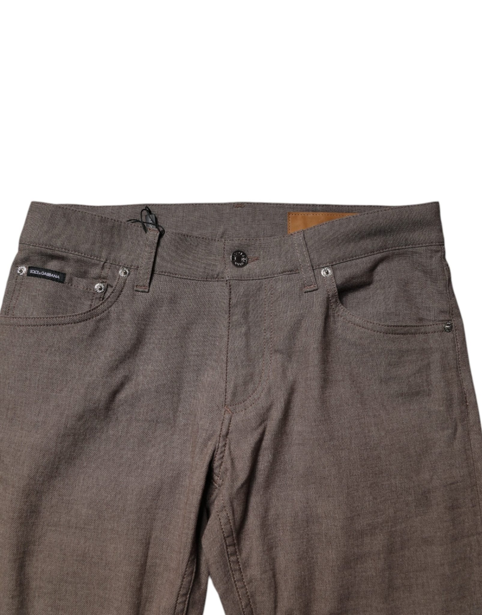 Dolce & Gabbana Brown Cotton Stretch Chino Pants - Sandy Store ByNet