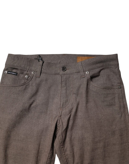 Dolce & Gabbana Brown Cotton Stretch Chino Pants - Sandy Store ByNet