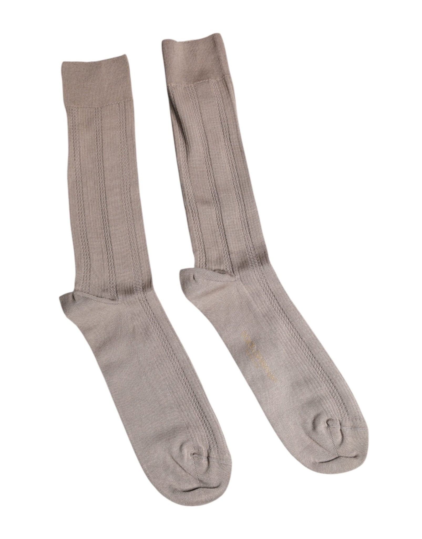 Dolce & Gabbana Brown Cotton Stretch Logo Over Calf Socks – L par Dolce & Gabbana | Disponible sur Sandy Store ByNet