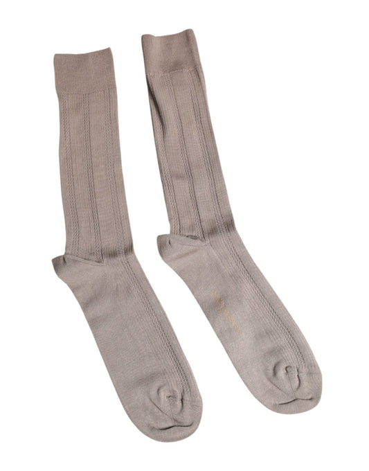 Dolce & Gabbana Brown Cotton Stretch Logo Over Calf Socks – L par Dolce & Gabbana | Disponible sur Sandy Store ByNet