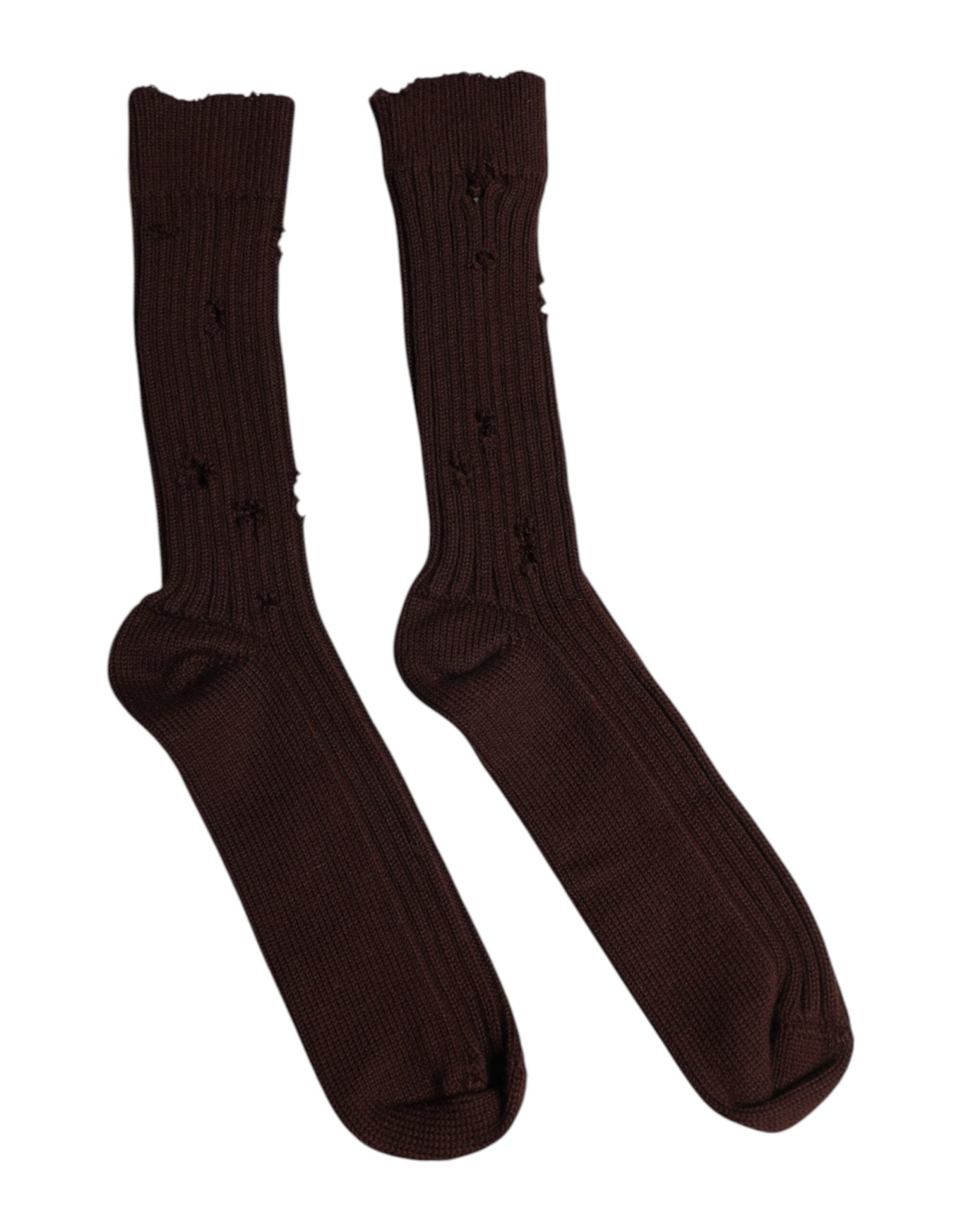 Dolce & Gabbana Brown Cotton Stretch Over The Calf Socks – L par Dolce & Gabbana | Disponible sur Sandy Store ByNet