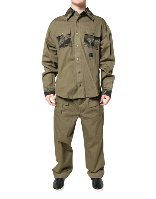 Dolce & Gabbana Brown Cotton Stretch Shirt Pants Casual Set – IT52 | XL par Dolce & Gabbana | Disponible sur Sandy Store ByNet