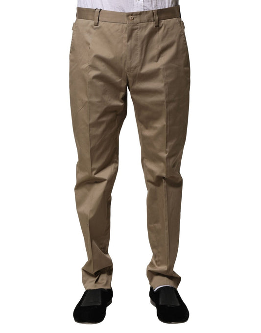 Dolce & Gabbana Brown Cotton Tapered Men Formal Pants – IT50 | L par Dolce & Gabbana | Disponible sur Sandy Store ByNet