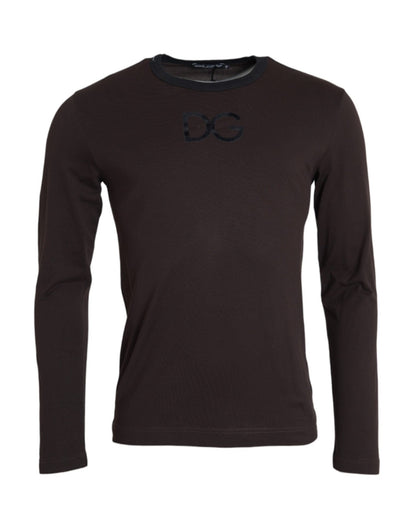 Dolce & Gabbana Brown DG Logo Crewneck Pullover Sweater – IT54 | XL par Dolce & Gabbana | Disponible sur Sandy Store ByNet