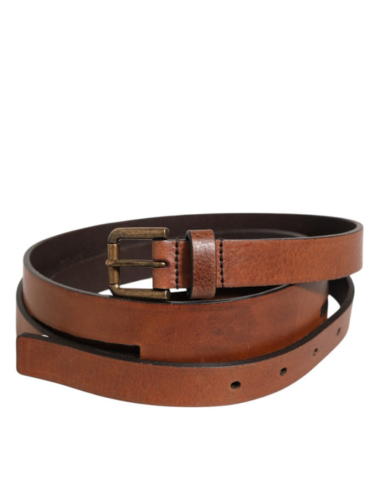 Dolce & Gabbana Brown Double Strap Leather Gold Buckle Belt – 90 cm / 36 Inches par Dolce & Gabbana | Disponible sur Sandy Store ByNet