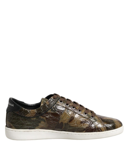 Dolce & Gabbana Brown Exotic Leather Low Top Sneakers Shoes – EU40/US7 par Dolce & Gabbana | Disponible sur Sandy Store ByNet