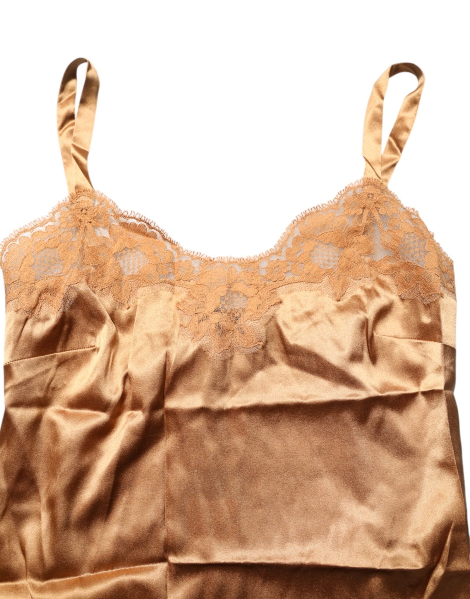 Dolce & Gabbana Brown Floral Lace Silk Satin Tank Lingerie Underwear – IT2 | S par Dolce & Gabbana | Disponible sur Sandy Store ByNet