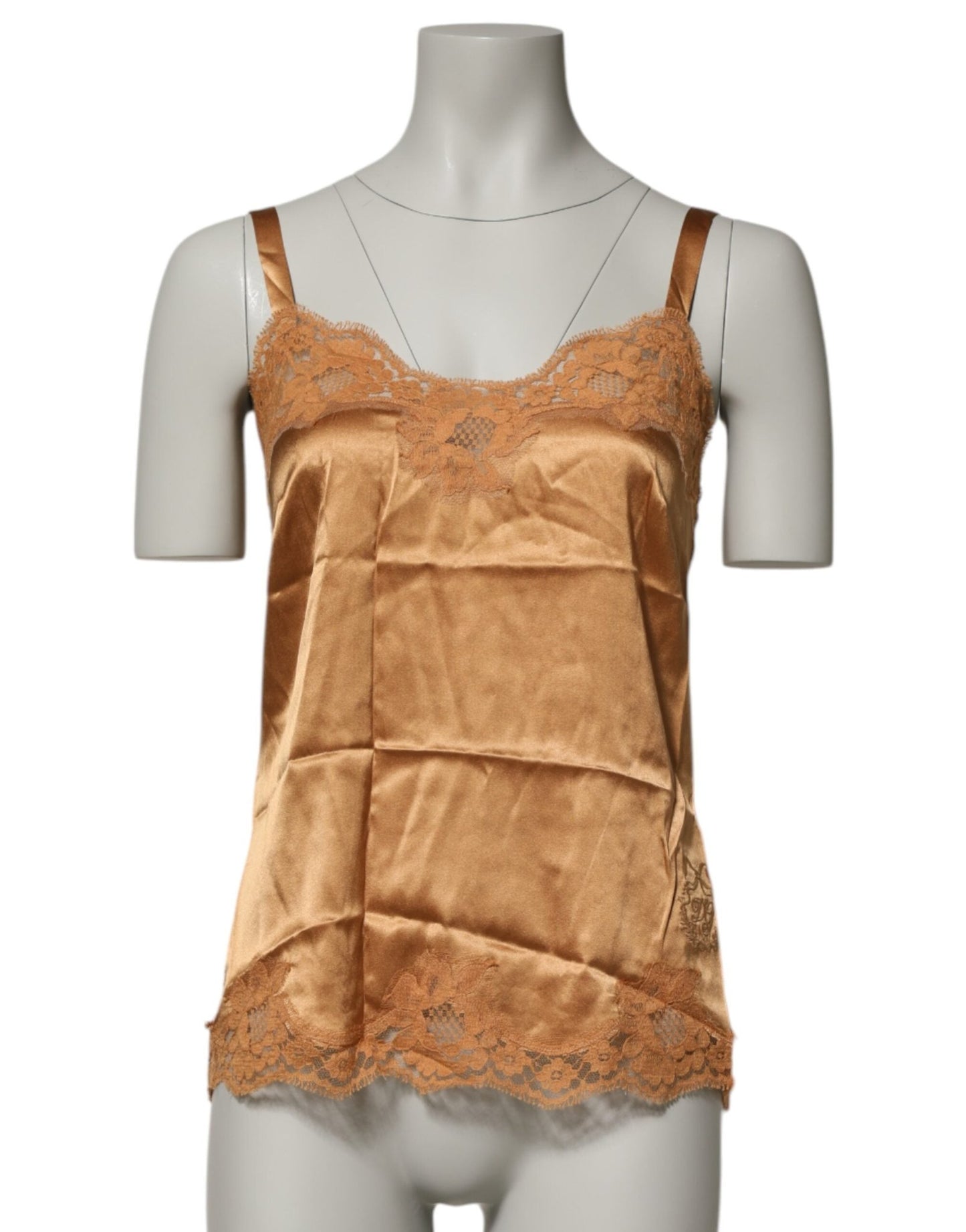 Dolce & Gabbana Brown Floral Lace Silk Satin Tank Lingerie Underwear – IT2 | S par Dolce & Gabbana | Disponible sur Sandy Store ByNet