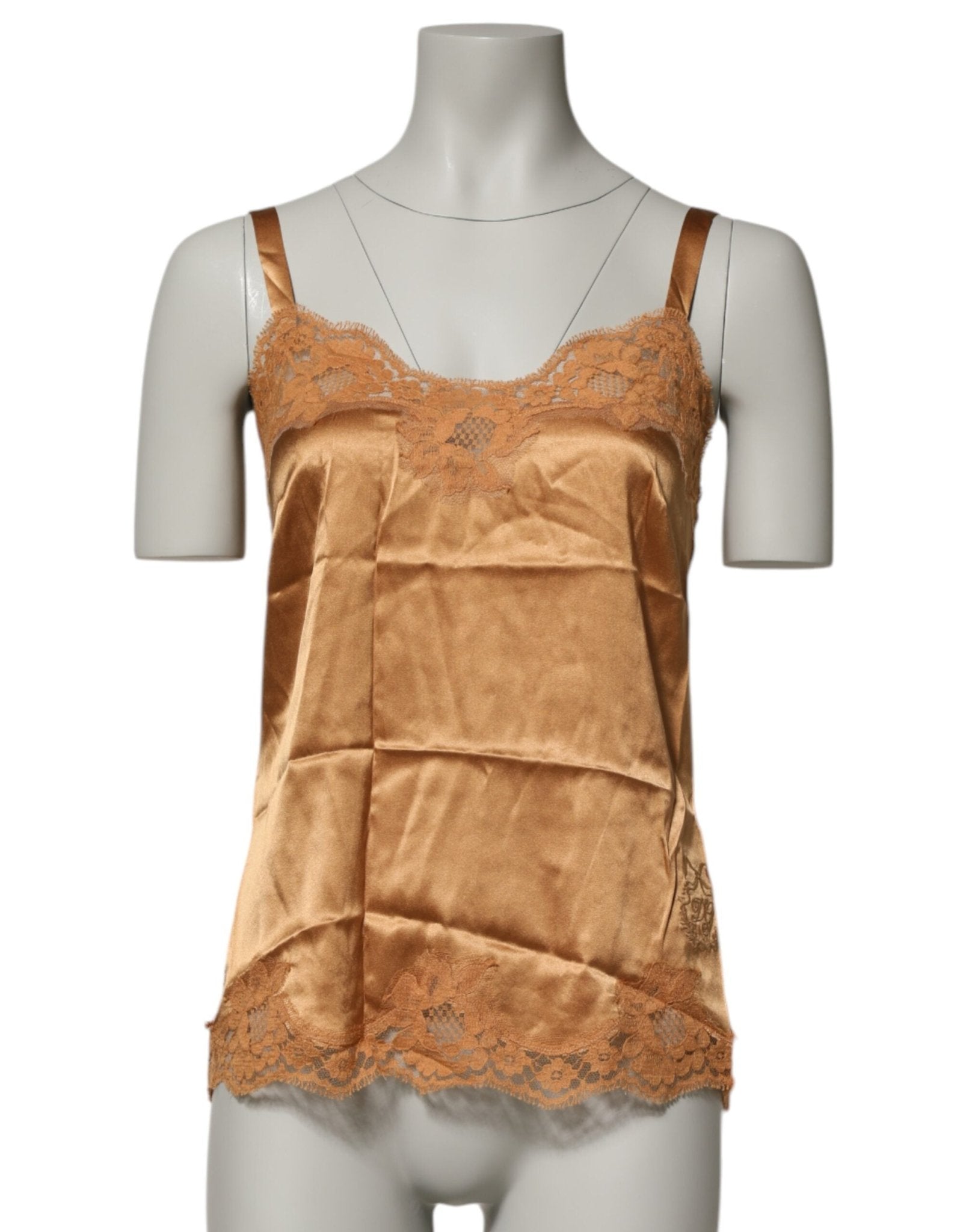 Dolce & Gabbana Brown Floral Lace Silk Satin Tank Lingerie Underwear – IT2 | S par Dolce & Gabbana | Disponible sur Sandy Store ByNet