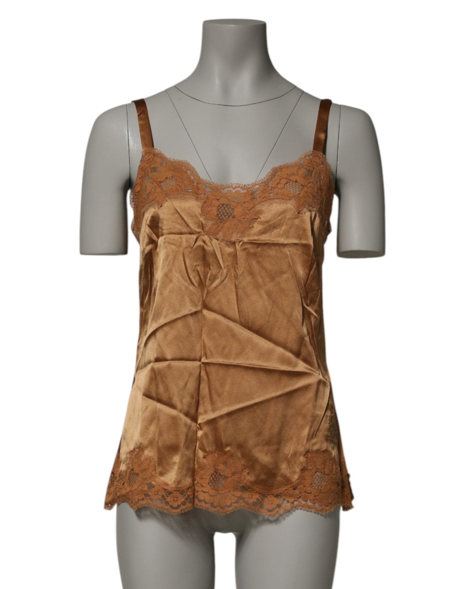 Dolce & Gabbana Brown Floral Lace Tank Lingerie Sleepwear Underwear – IT3 | M par Dolce & Gabbana | Disponible sur Sandy Store ByNet