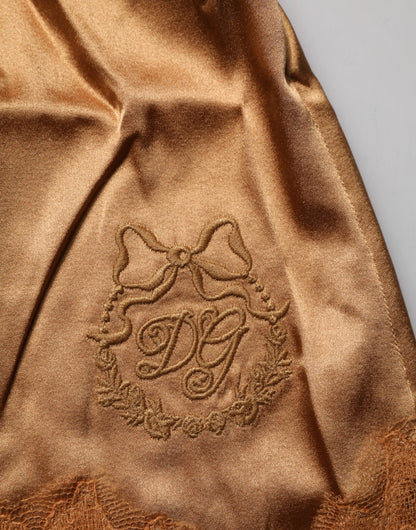 Dolce & Gabbana Brown Floral Lace Tank Lingerie Sleepwear Underwear – IT3 | M par Dolce & Gabbana | Disponible sur Sandy Store ByNet