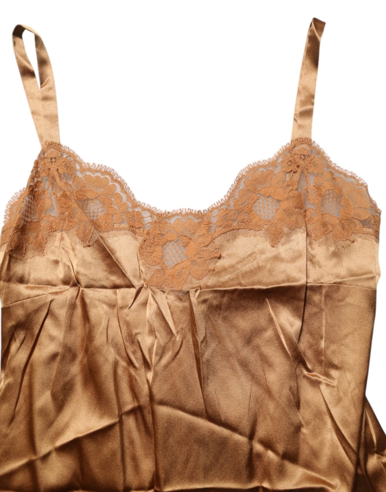 Dolce & Gabbana Brown Floral Lace Tank Lingerie Sleepwear Underwear – IT3 | M par Dolce & Gabbana | Disponible sur Sandy Store ByNet